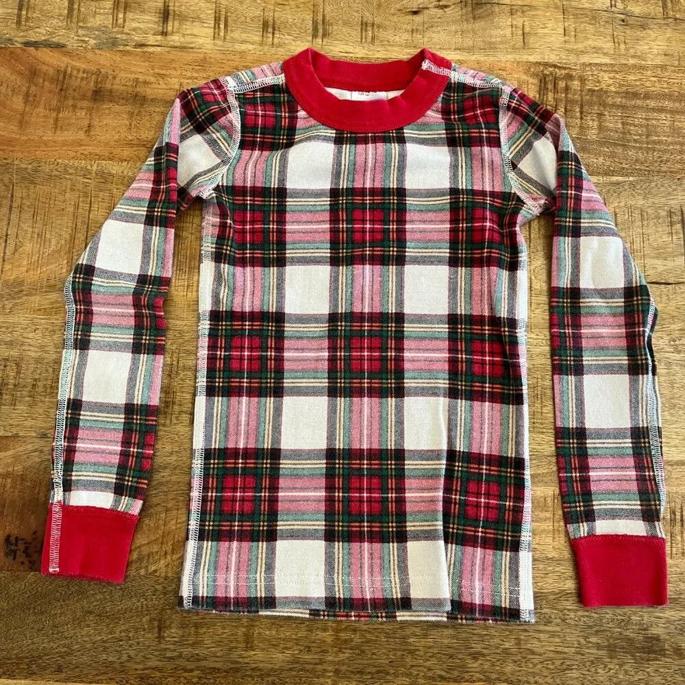 Hanna Andersson Christmas Tartan Plaid Pajamas Kids 6-7 Organic‎ Cotton